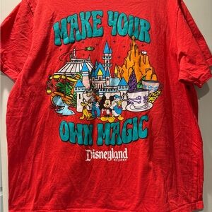 Disney Red Tee with Magical Disneyland Print